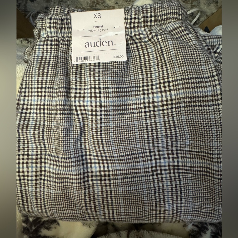 Auden Checkered Wide-Leg Pants in Black and White